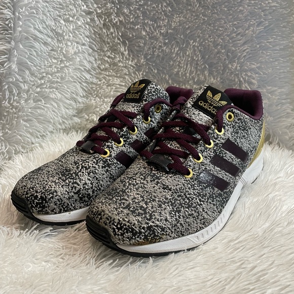 Adidas ZX Flux Torsion Running Sneaker Purple Gray And Gold. Women’s 6.5. - Picture 1 of 6